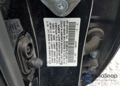 2018 Honda Civic Ex from USA, damaged, VIN 19XFC2F78JE000726